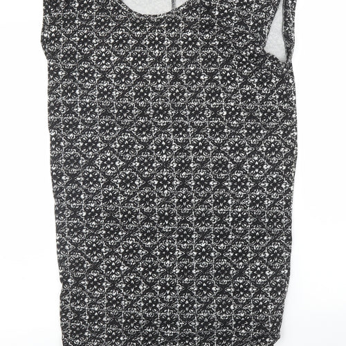 F&F Womens Black Floral  Tunic Blouse Size 6