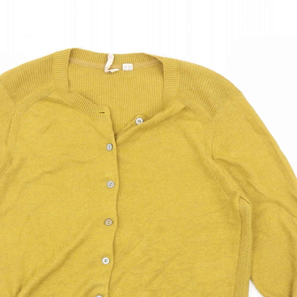 White Stuff Womens Yellow   Cardigan Jumper Size 12