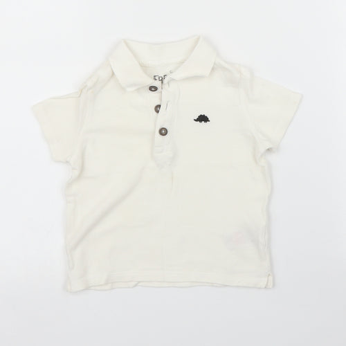 F&F Boys White   Basic Polo Size 12 Months