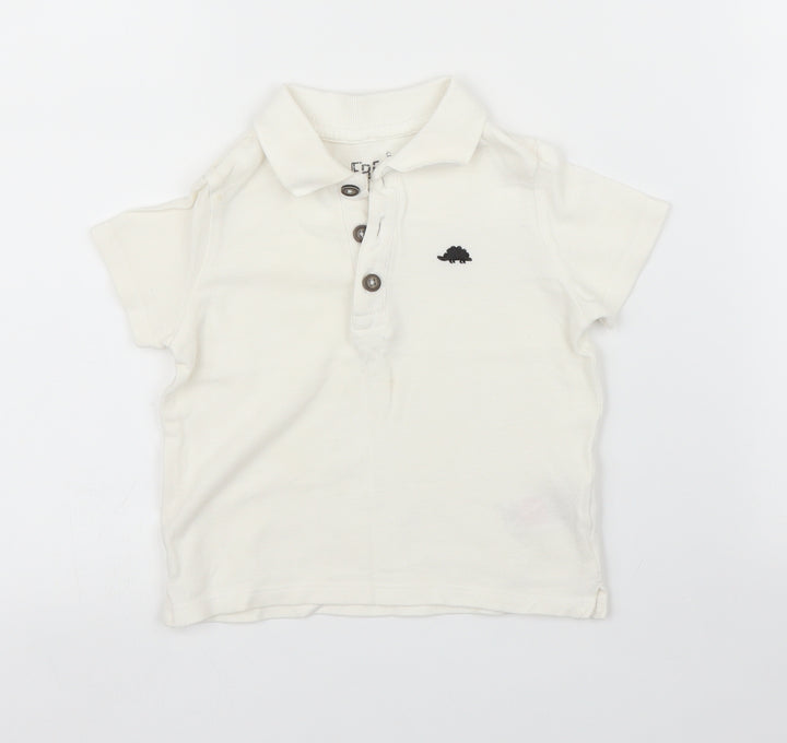 F&F Boys White Basic Polo Size 12 Months