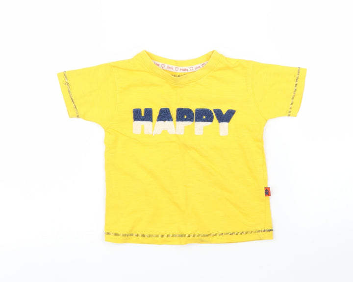 Primark Boys Yellow   Basic T-Shirt Size 12 Months