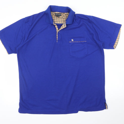 Hugo Samuel Mens Blue    Polo Size 3XL