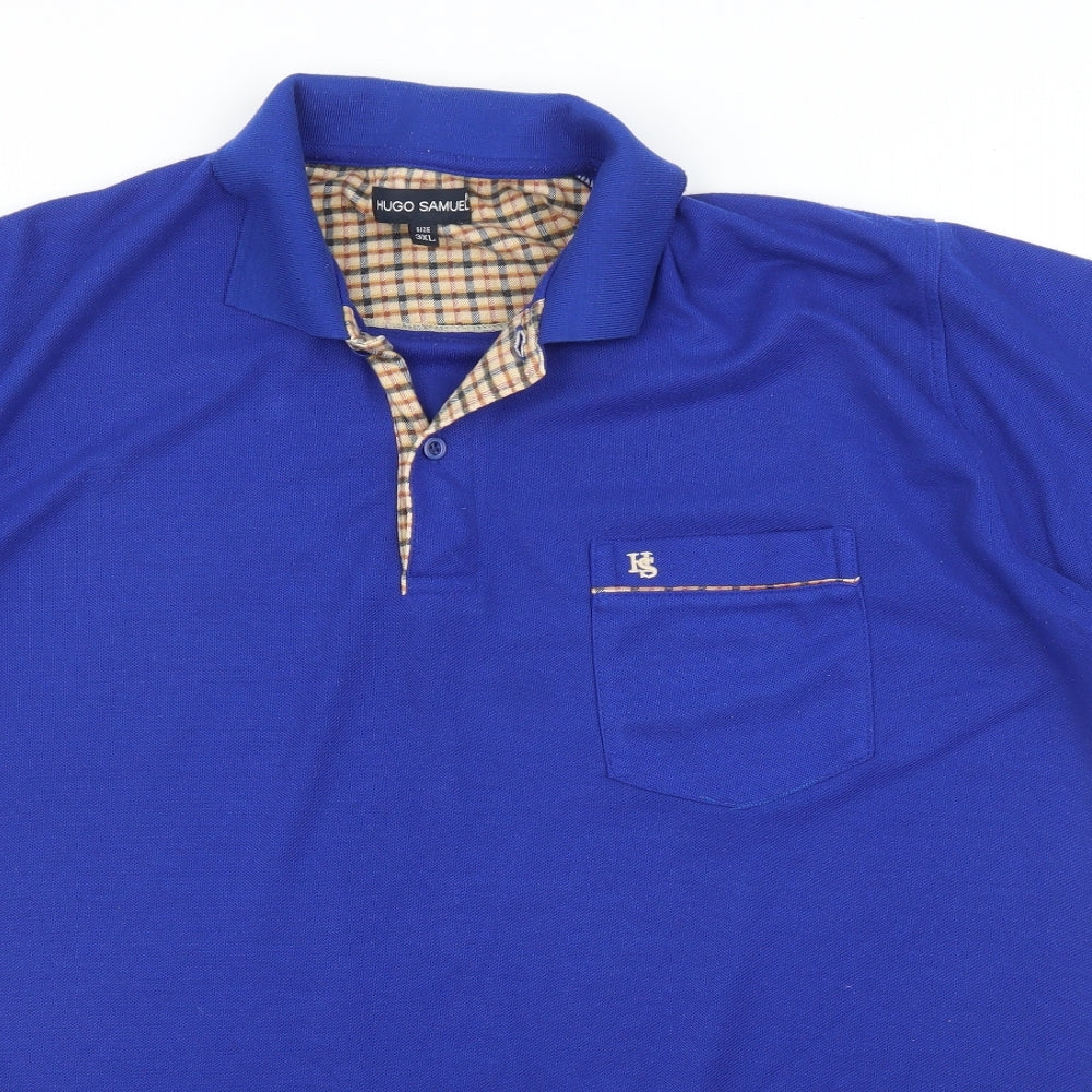 Hugo Samuel Mens Blue    Polo Size 3XL