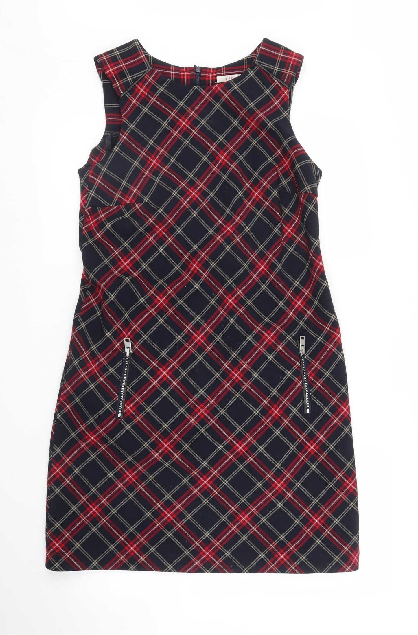 Espirit Womens Black Plaid  A-Line  Size 14