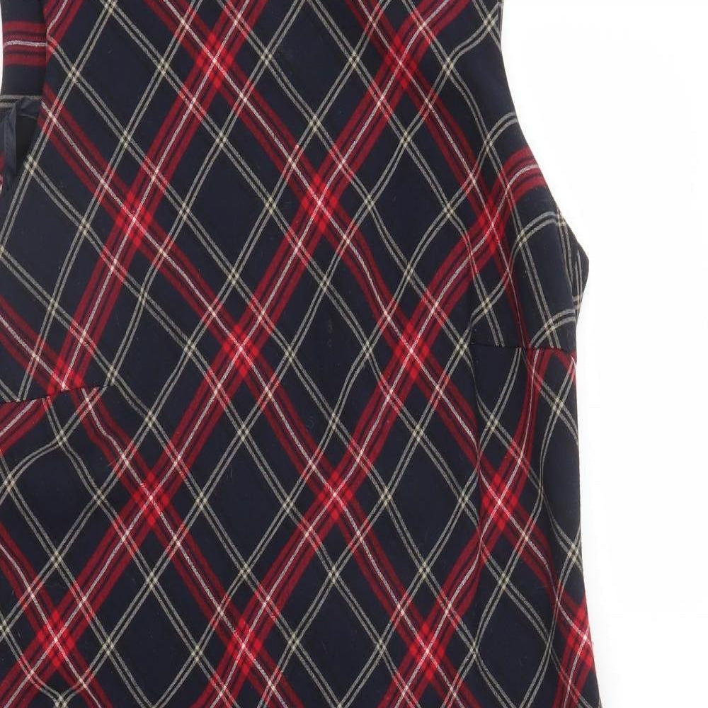 Espirit Womens Black Plaid  A-Line  Size 14