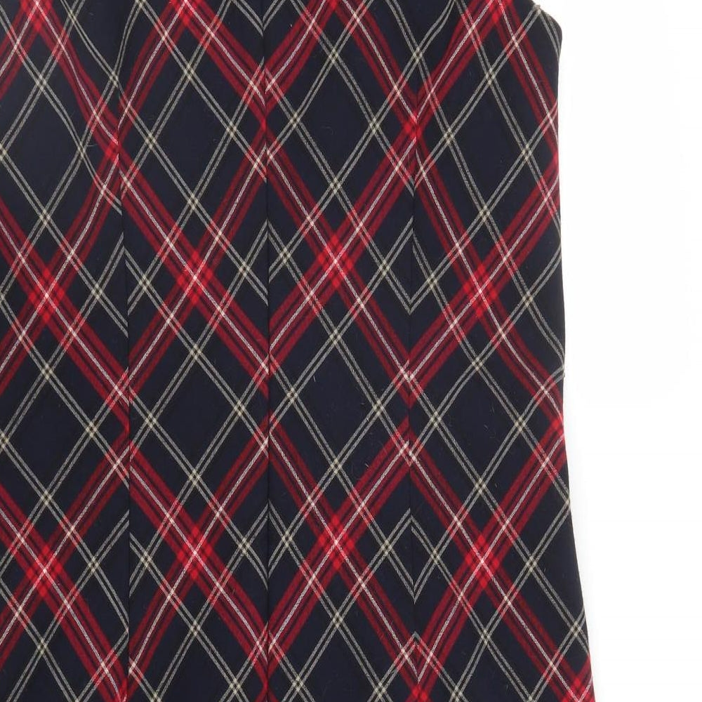 Espirit Womens Black Plaid  A-Line  Size 14