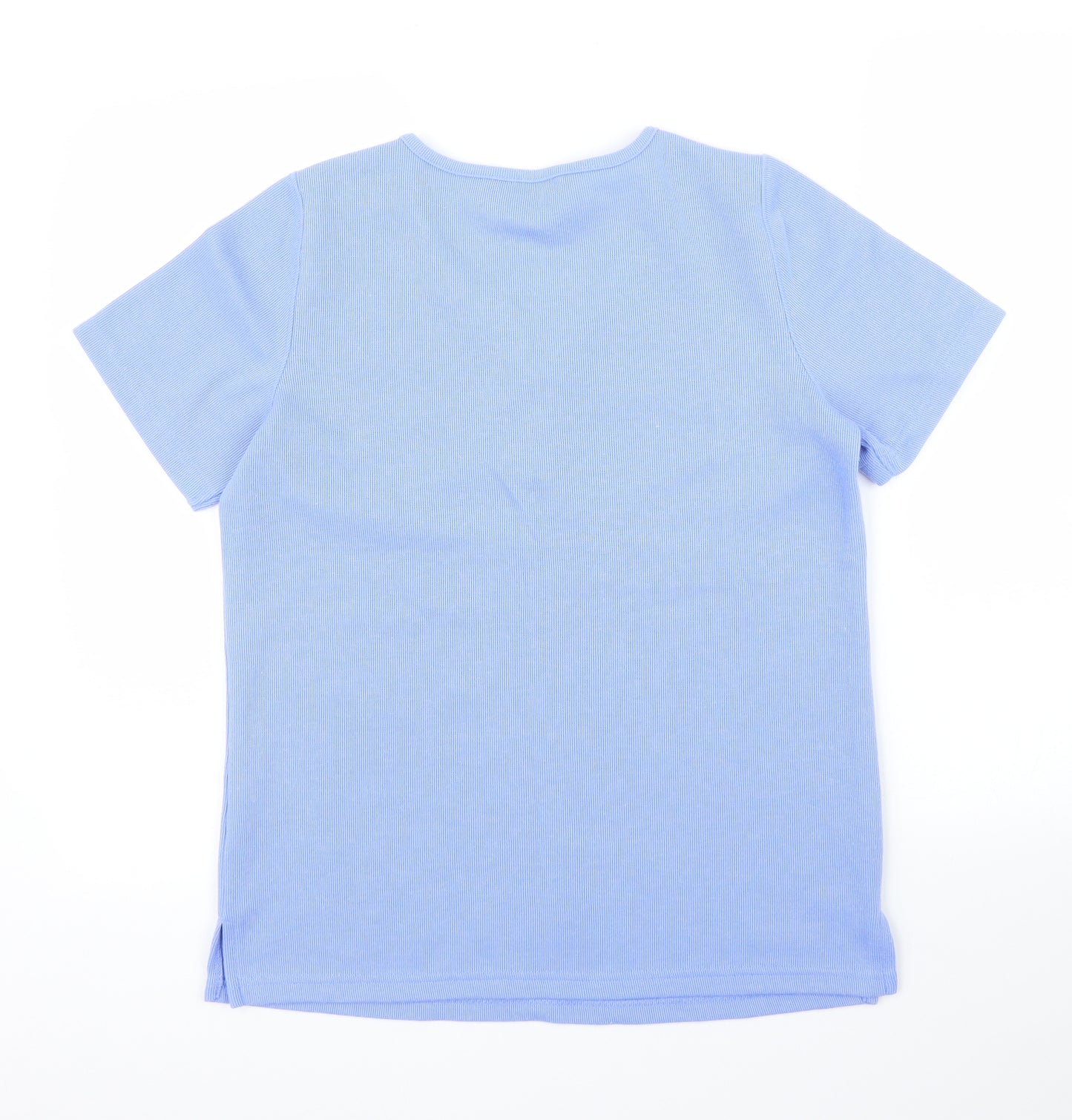 BM Womens Blue Floral  Basic T-Shirt Size XS