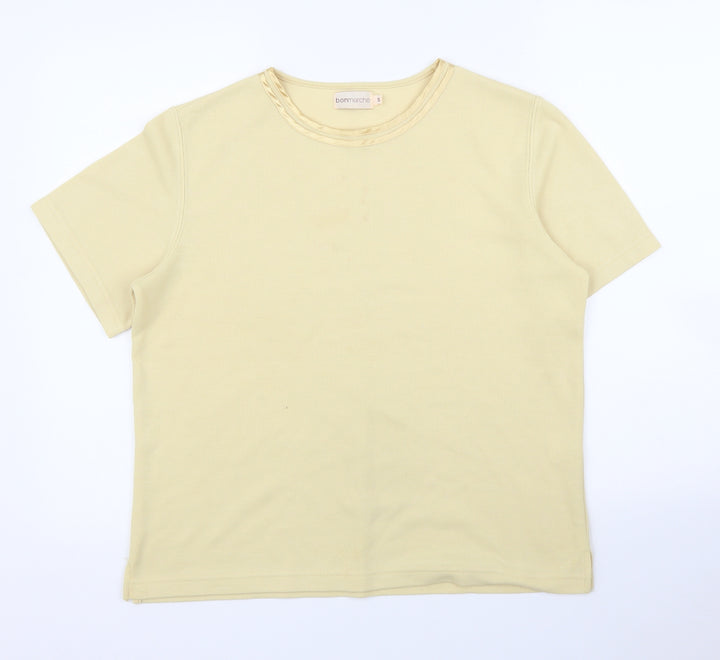 Bonmarché Womens Yellow Basic T-Shirt Size S