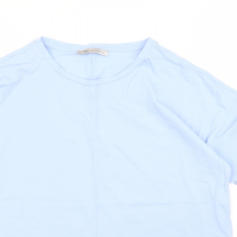 M&S Womens Blue   Basic T-Shirt Size 10
