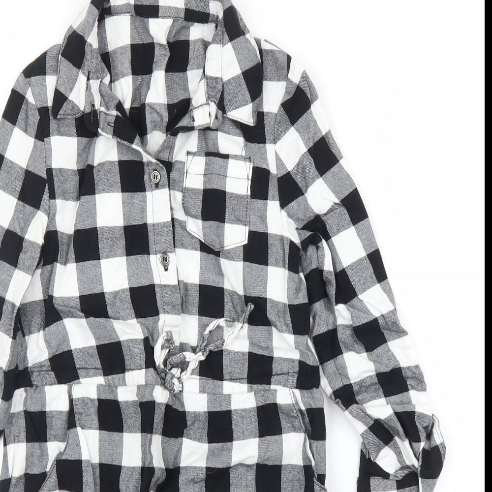 Nutmeg Girls Black Check  A-Line  Size 7 Years