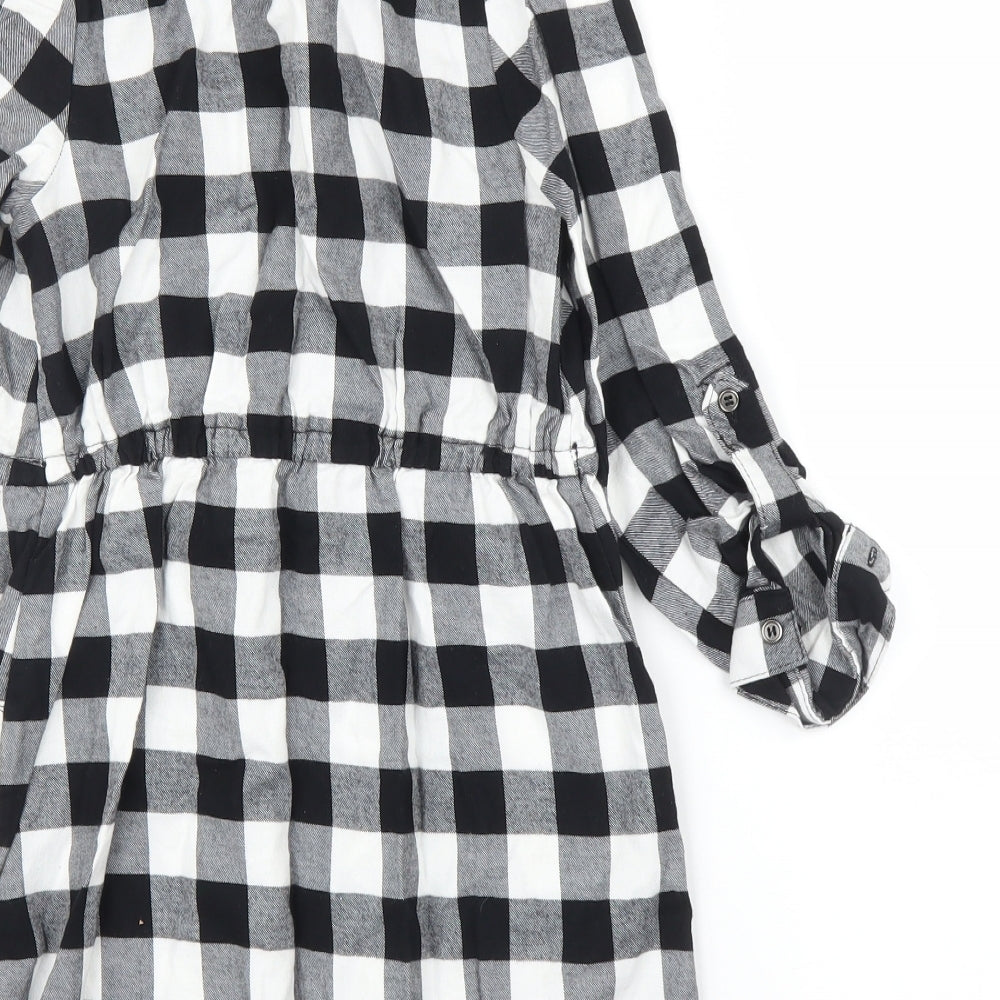 Nutmeg Girls Black Check  A-Line  Size 7 Years