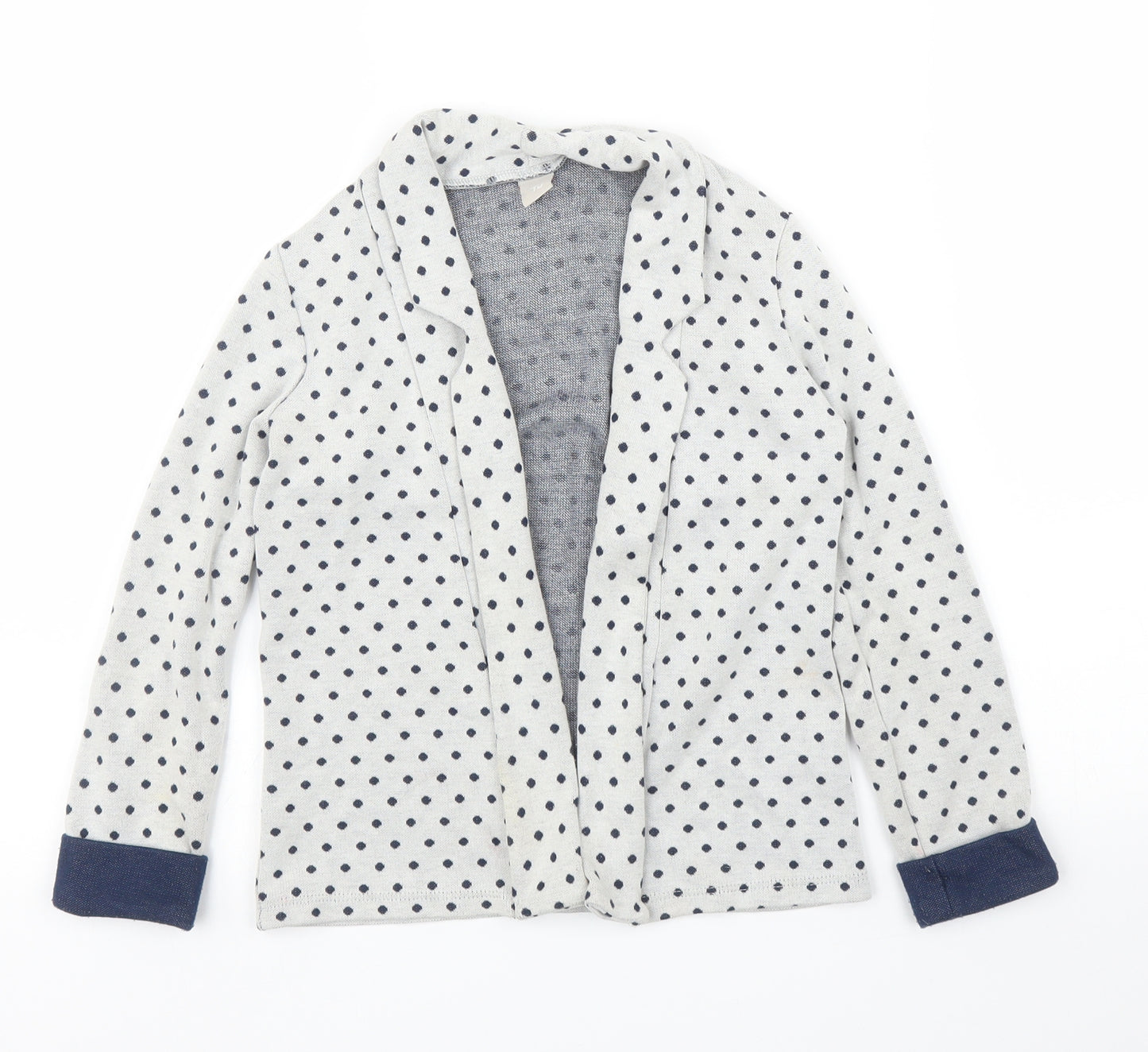 TU Girls Grey Polka Dot  Cardigan Jumper Size 6 Years