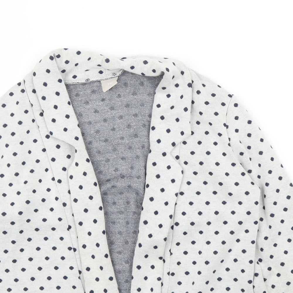 TU Girls Grey Polka Dot  Cardigan Jumper Size 6 Years