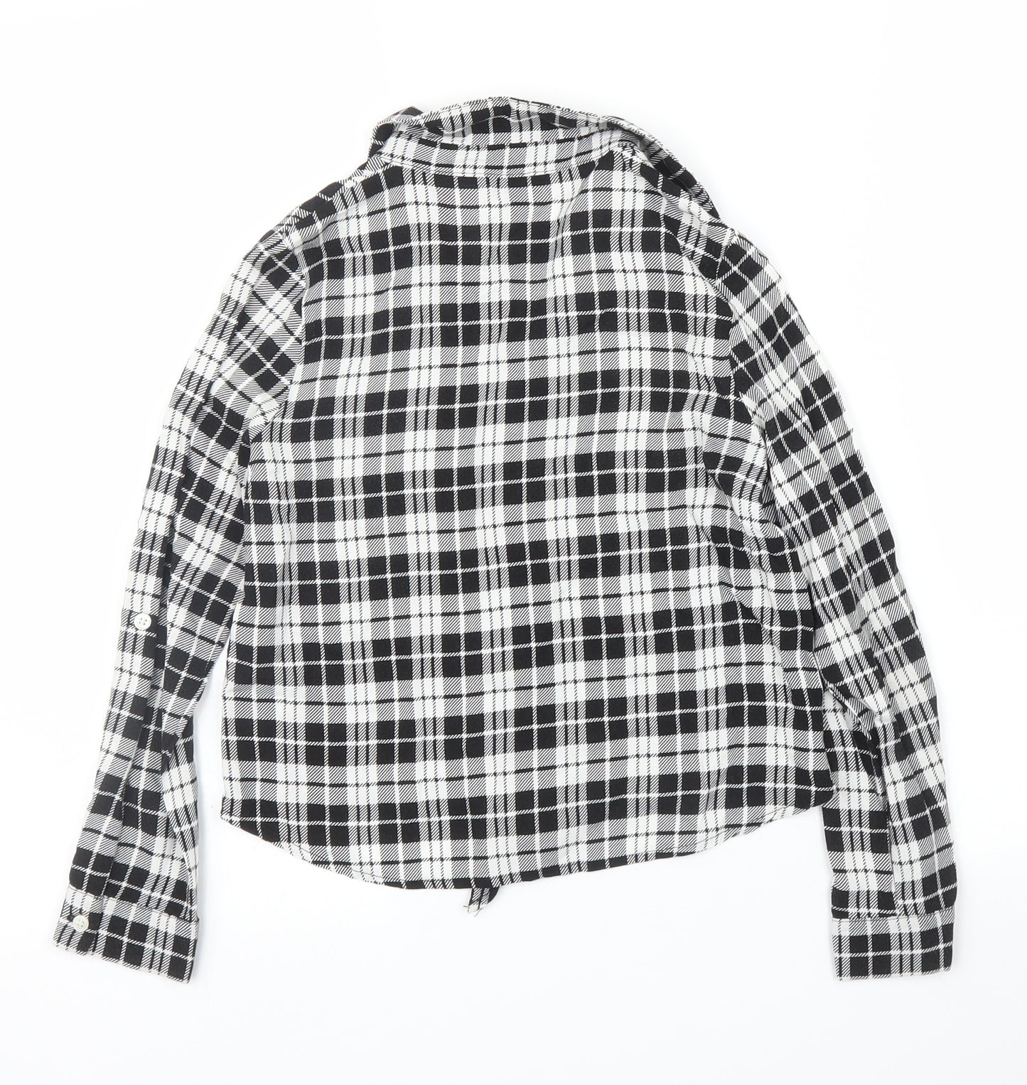 Matalan Girls Black Check  Basic Button-Up Size 9 Years