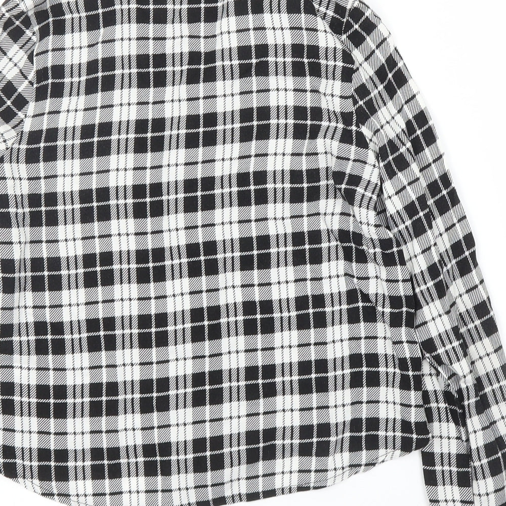Matalan Girls Black Check  Basic Button-Up Size 9 Years