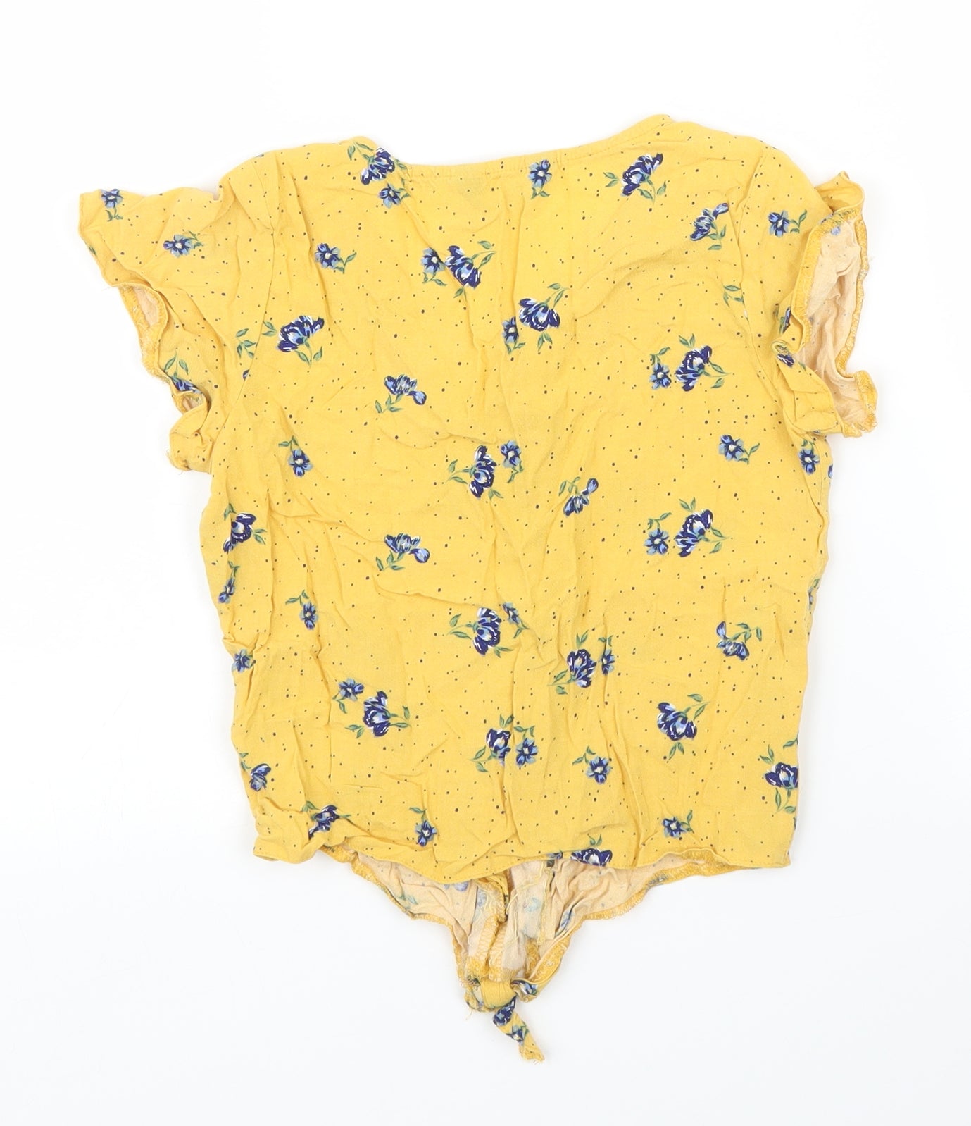 Primark Girls Yellow Floral  Basic Blouse Size 8 Years
