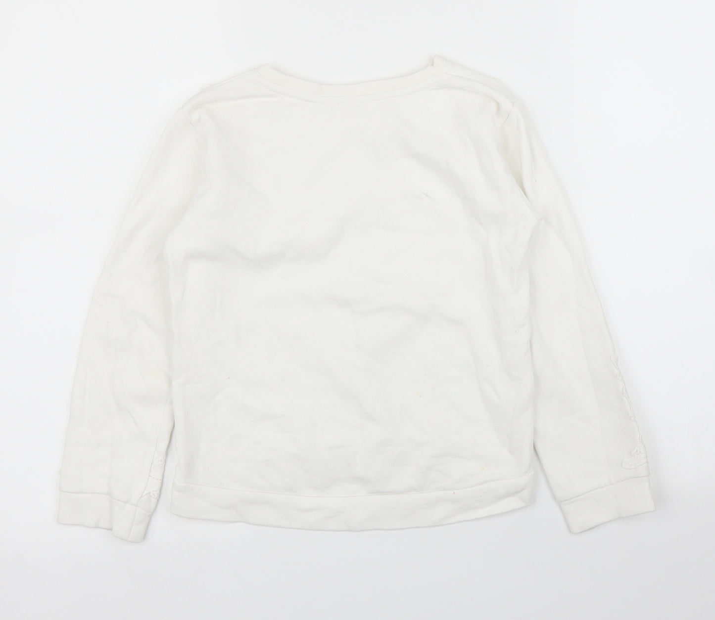 H&M Girls White   Pullover Jumper Size 7 Years