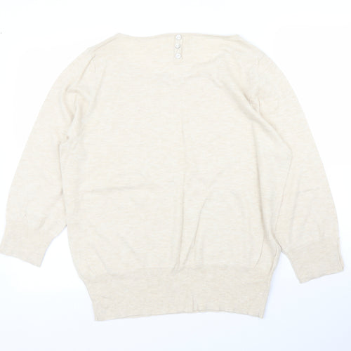 Beverley Hills Mens Beige   Pullover Jumper Size XL