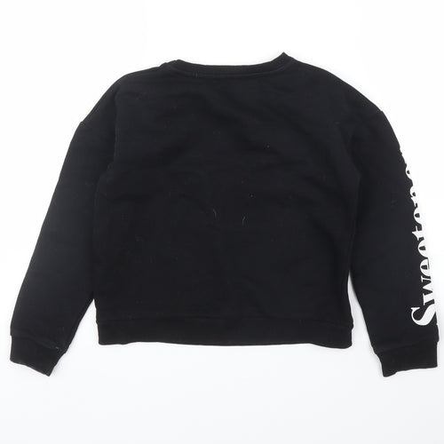 Primark Girls Black   Pullover Jumper Size 9 Years