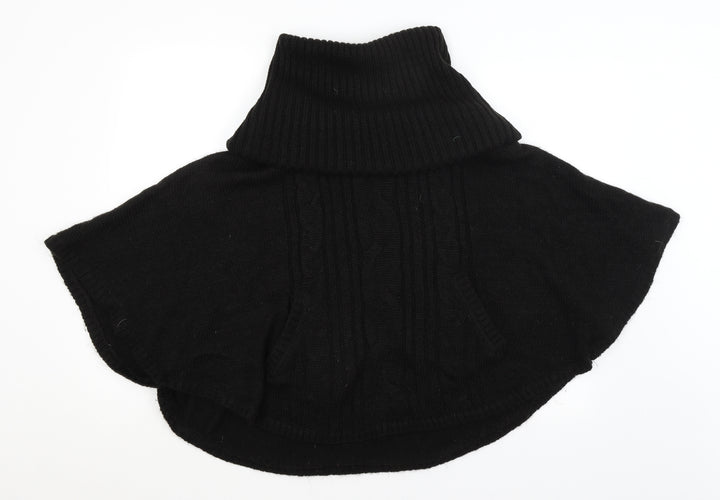 Divided Womens Black   Jacket Poncho Size S