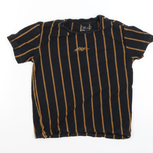 NEXT Boys Black Striped  Basic T-Shirt Size 6 Years