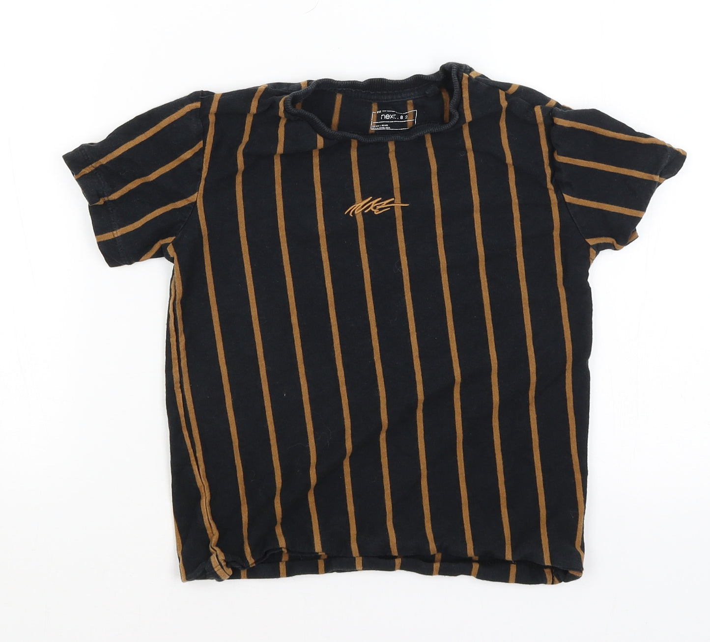NEXT Boys Black Striped  Basic T-Shirt Size 6 Years
