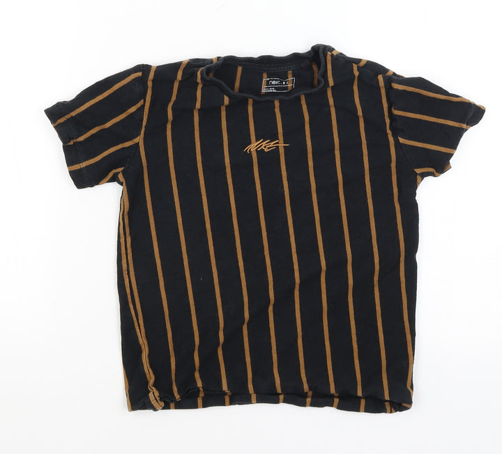 NEXT Boys Black Striped  Basic T-Shirt Size 6 Years