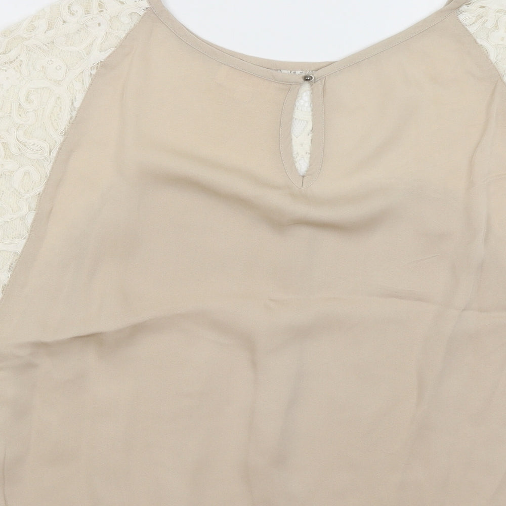 Kirei Womens Beige   Basic T-Shirt Size M