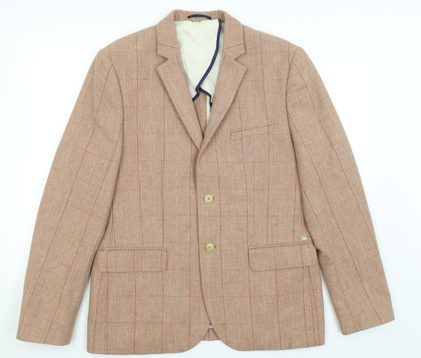 River Island Mens Pink Check  Jacket Blazer Size L