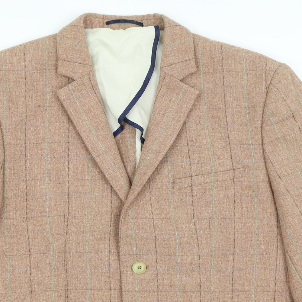 River Island Mens Pink Check  Jacket Blazer Size L