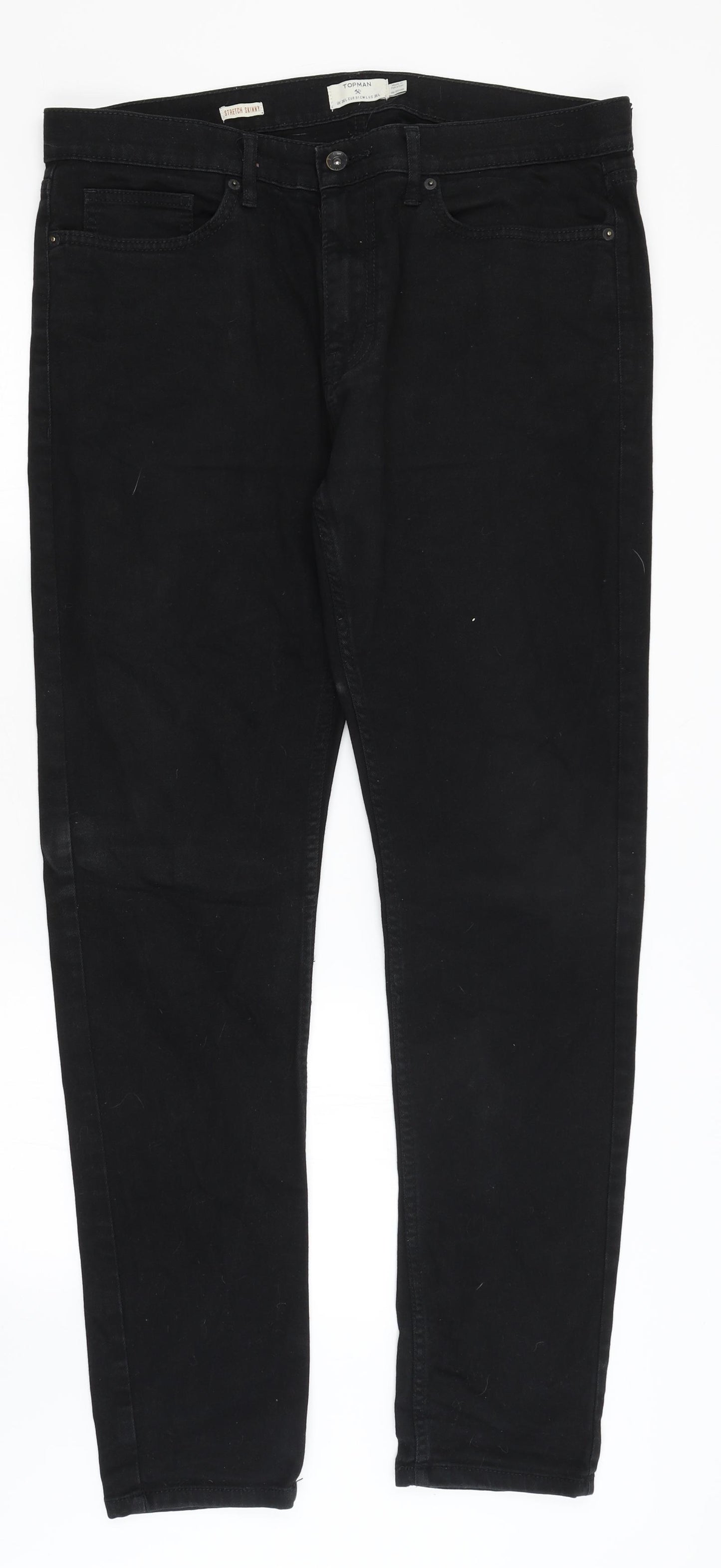 Topman Mens Black   Straight Jeans Size 36 in L32 in