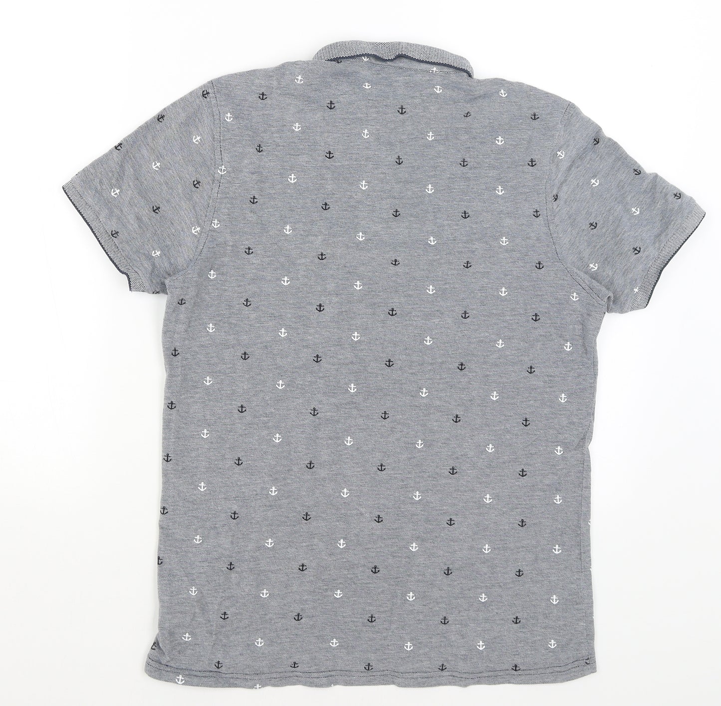 Primark Mens Grey    Polo Size M  - Anchors