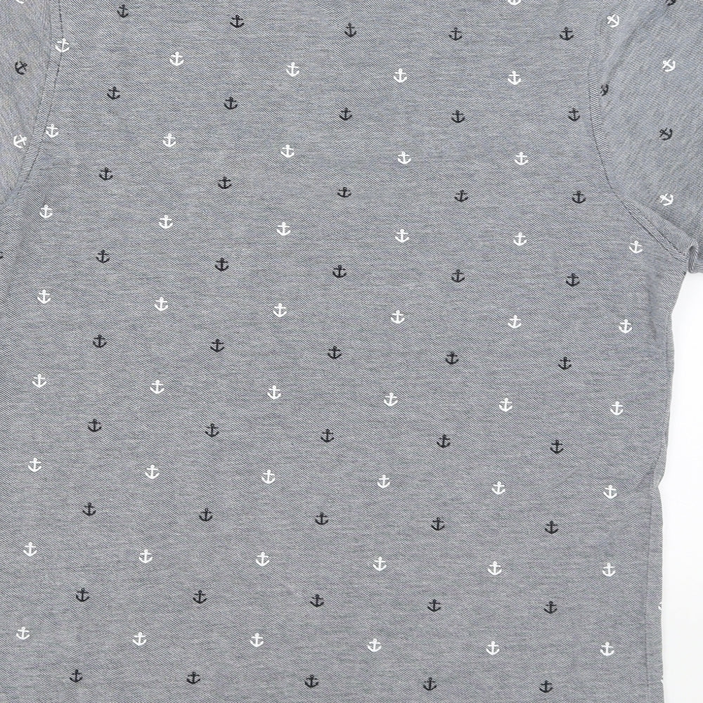 Primark Mens Grey    Polo Size M  - Anchors