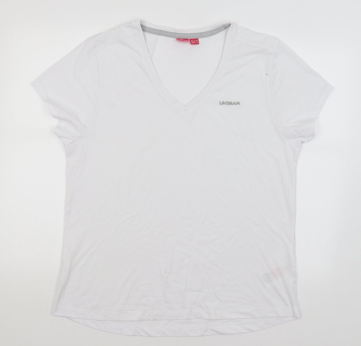 LA Gear Womens White   Basic T-Shirt Size 22