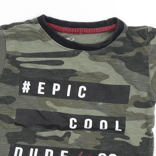 Mini Rebel Baby Green Camouflage  Basic T-Shirt Size 12-18 Months  - #Epic Cool Dude