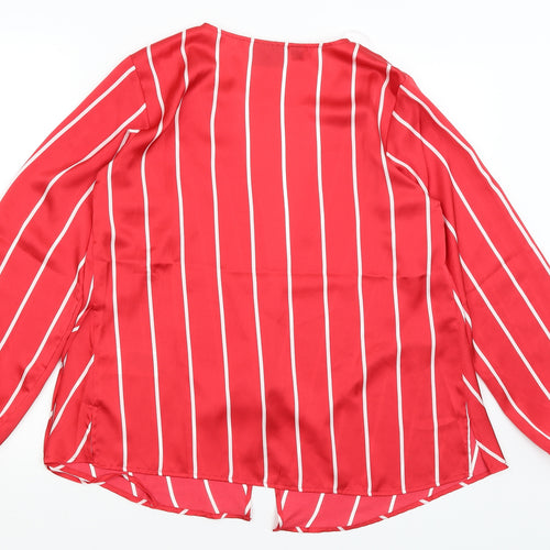 BPC Womens Red Striped  Wrap Jumper Size 12