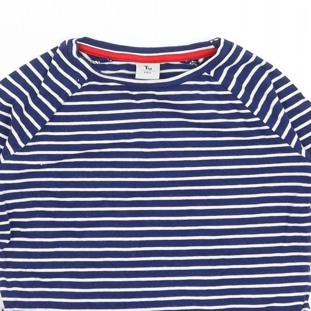 TU Baby Blue Striped  T-Shirt Dress  Size 12-18 Months