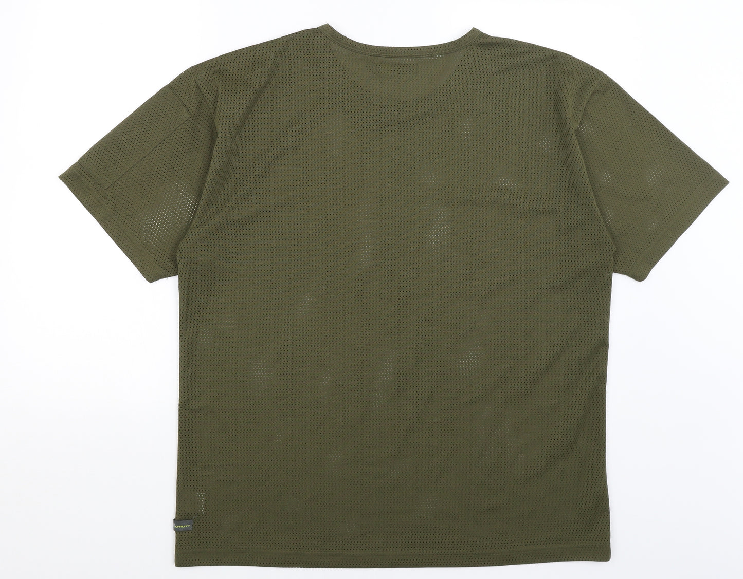 Air Time Mens Green   Basic T-Shirt Size L