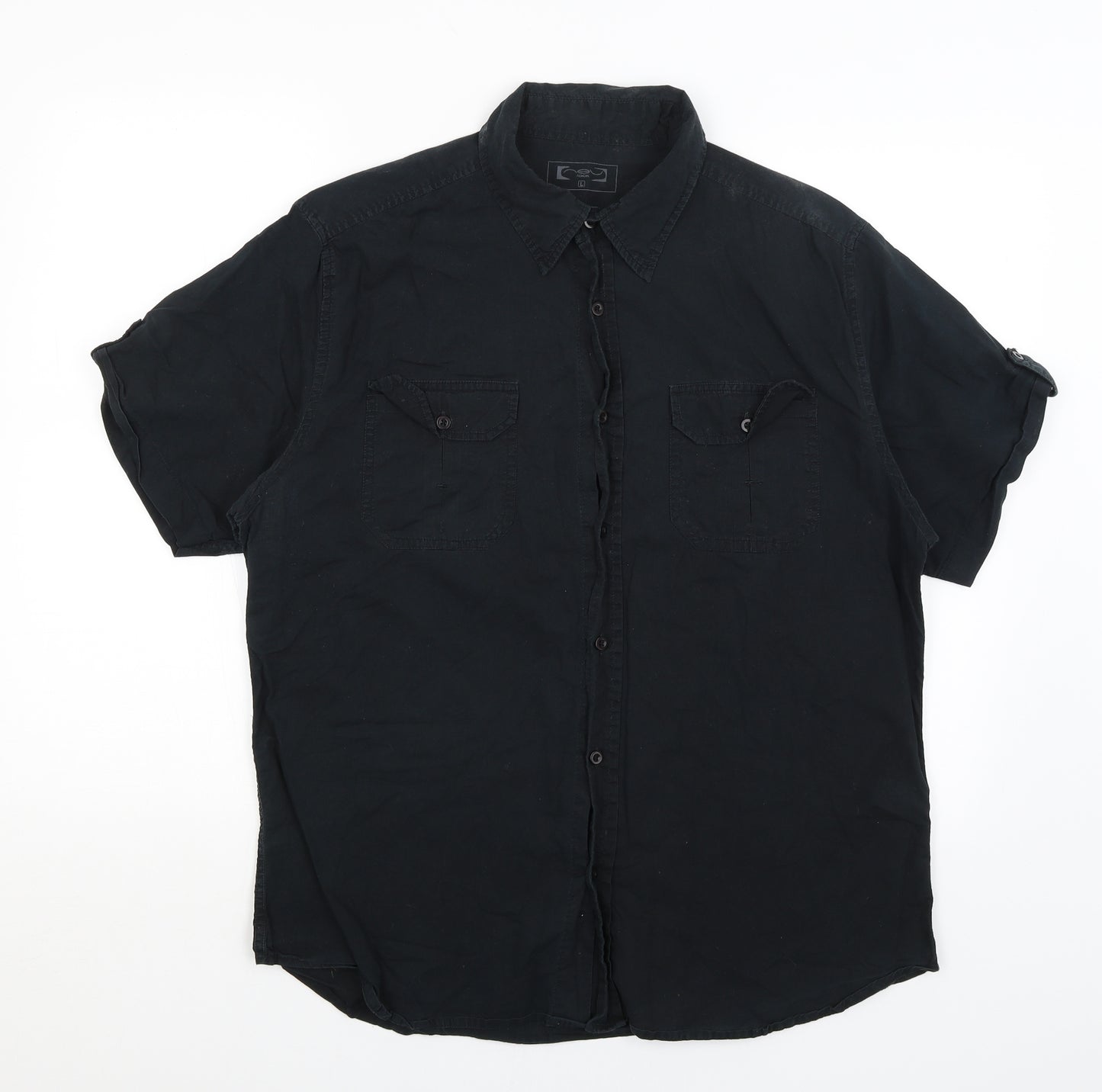 New Look Mens Black    Button-Up Size L