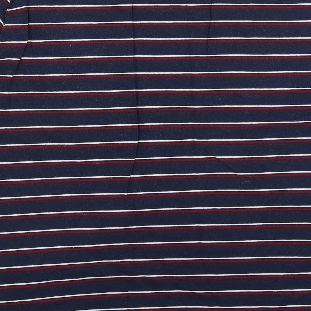 M&S Mens Blue Striped   T-Shirt Size XL