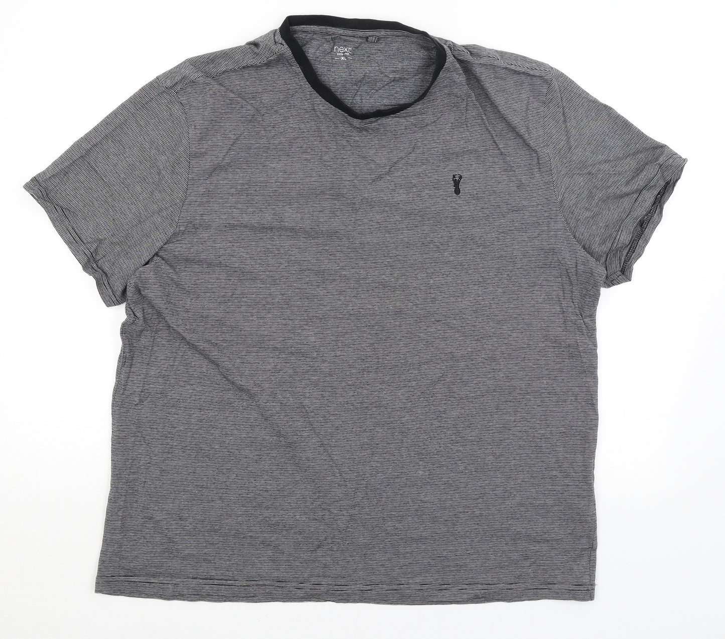 NEXT Mens Grey Striped   T-Shirt Size XL