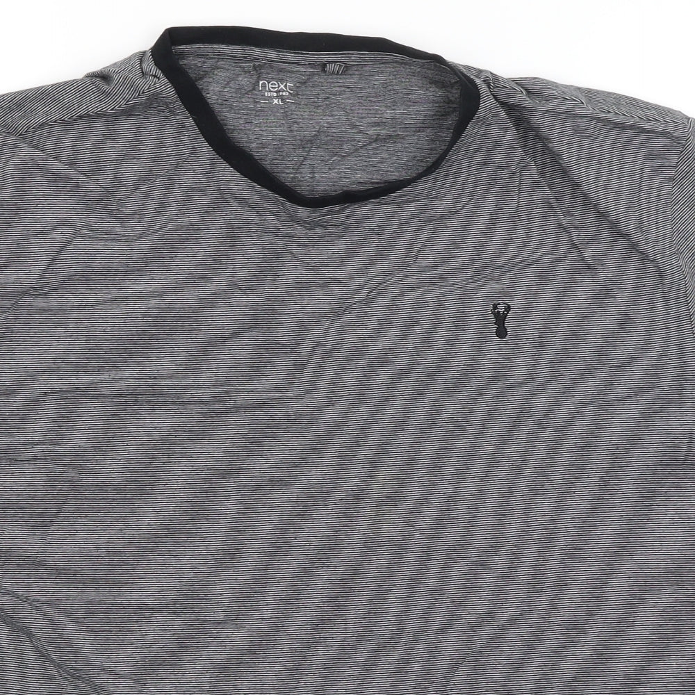 NEXT Mens Grey Striped   T-Shirt Size XL