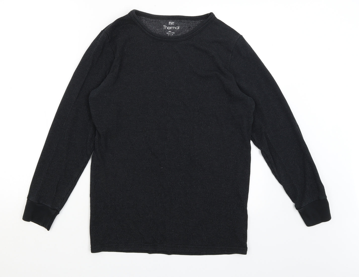 F&F Mens Black Solid   Pyjama Set Size L