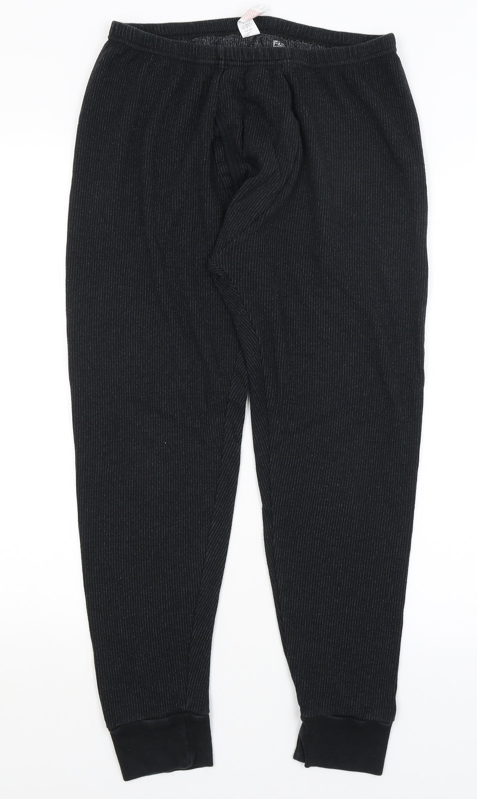 F&F Mens Black Solid   Pyjama Set Size L