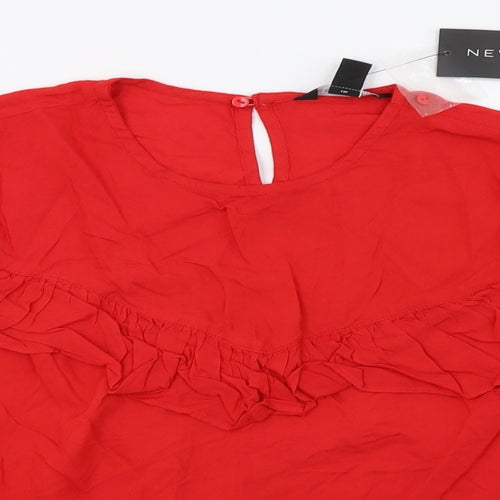 New Look Womens Red   Basic Blouse Size 12