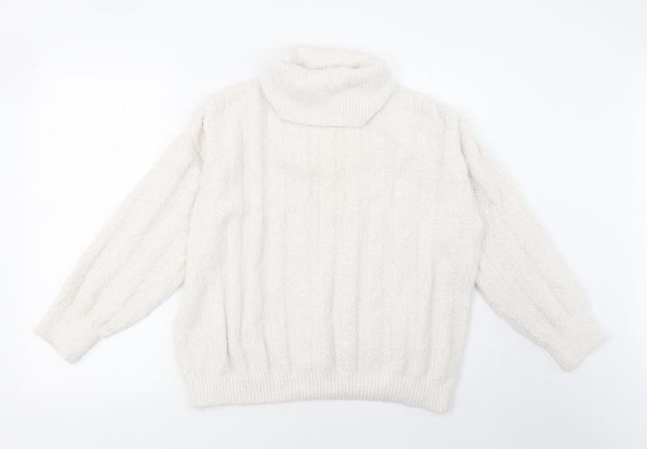 F&F Womens White Pullover Sweatshirt Size 14