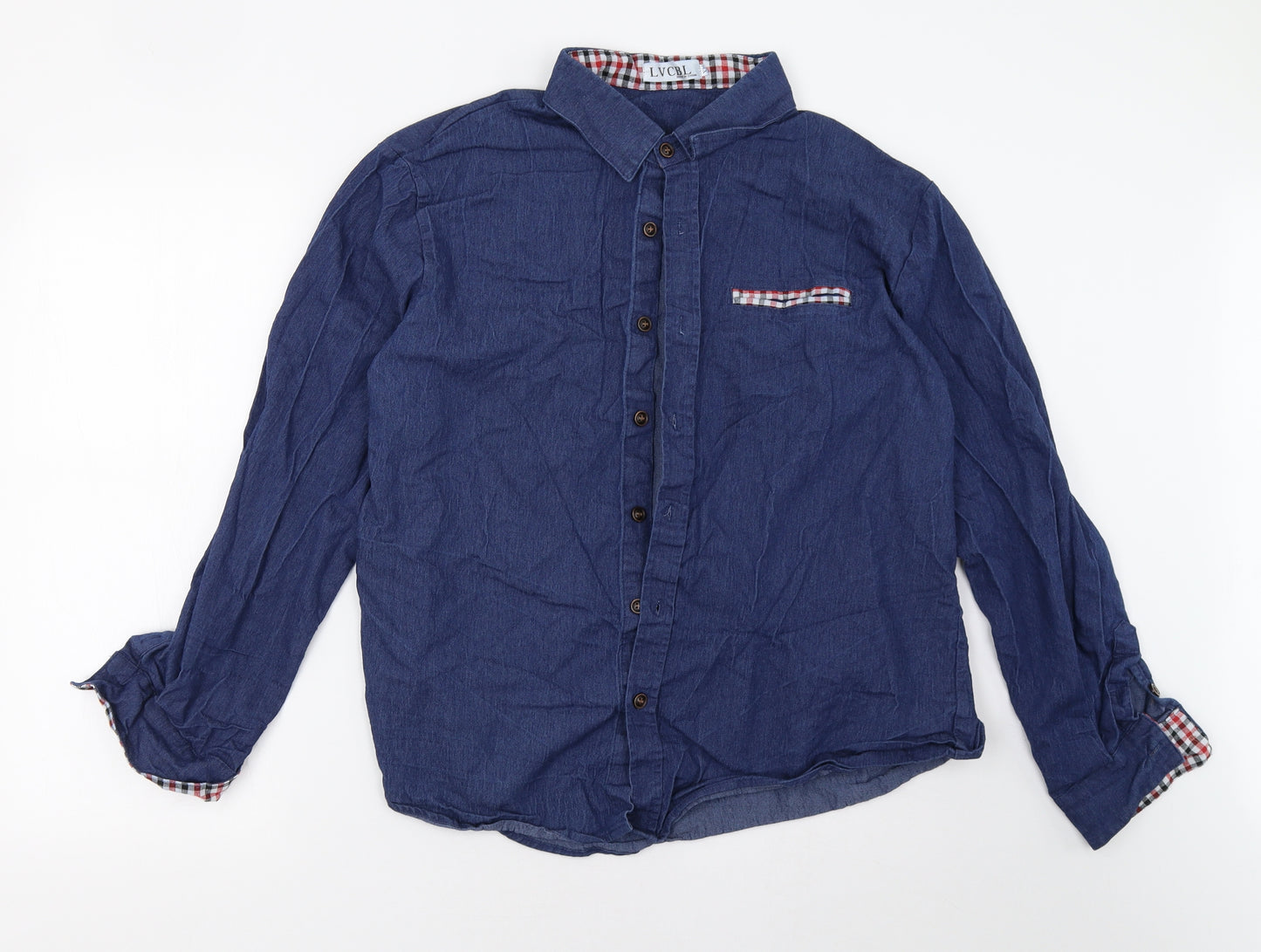 lvcbl Mens Blue    Button-Up Size XL