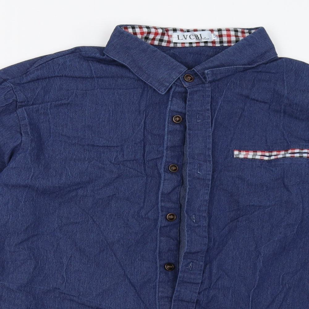 lvcbl Mens Blue    Button-Up Size XL