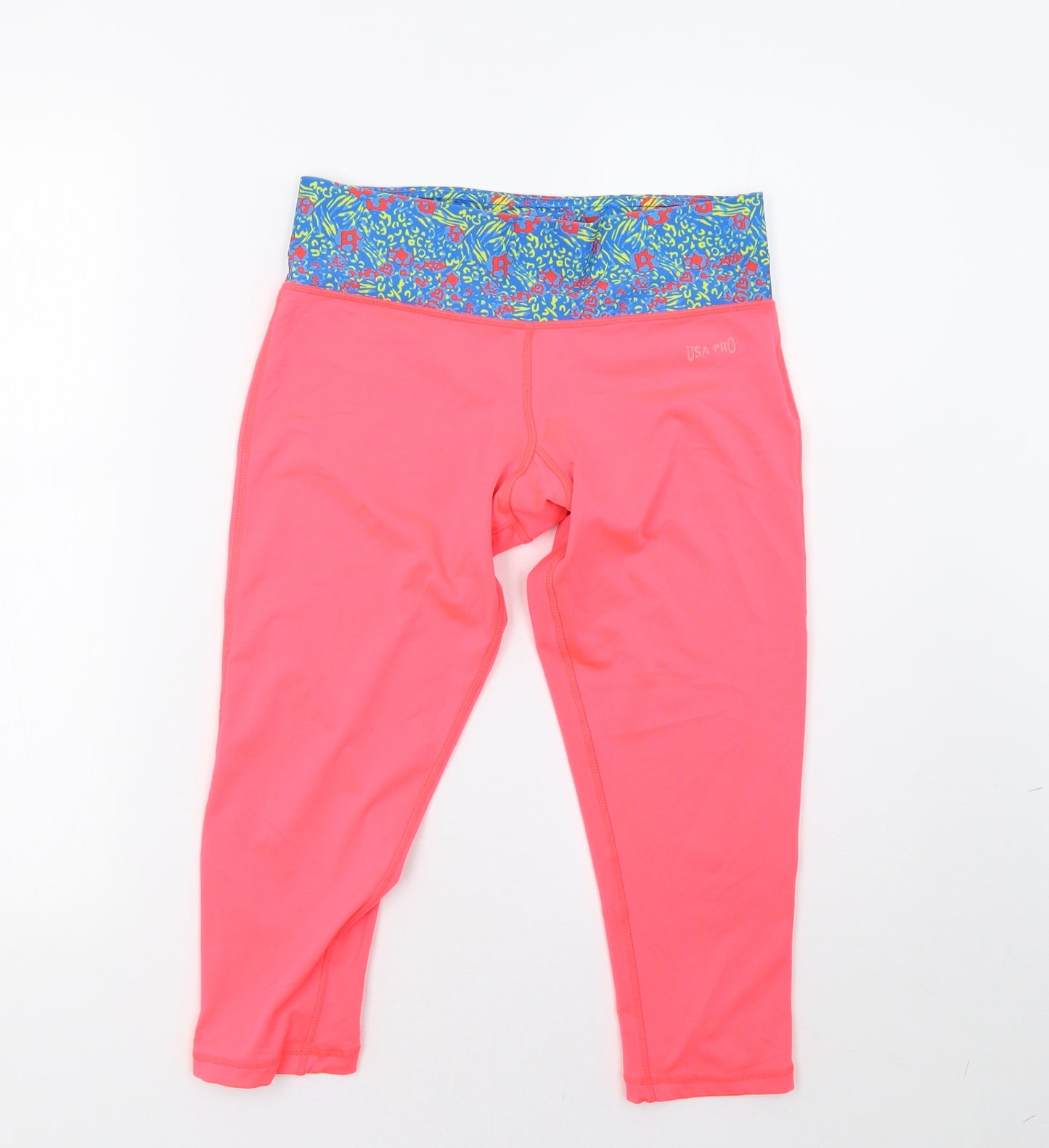 USA Pro Womens Pink   Cropped Leggings Size 8 L21 in
