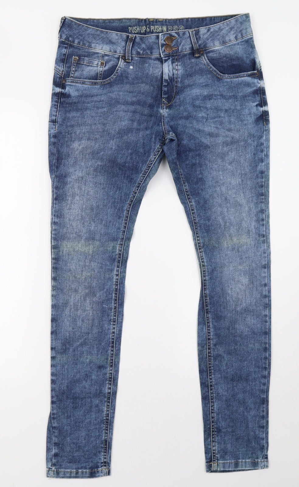 Primark Womens Blue  Denim Straight Jeans Size 14 L31 in
